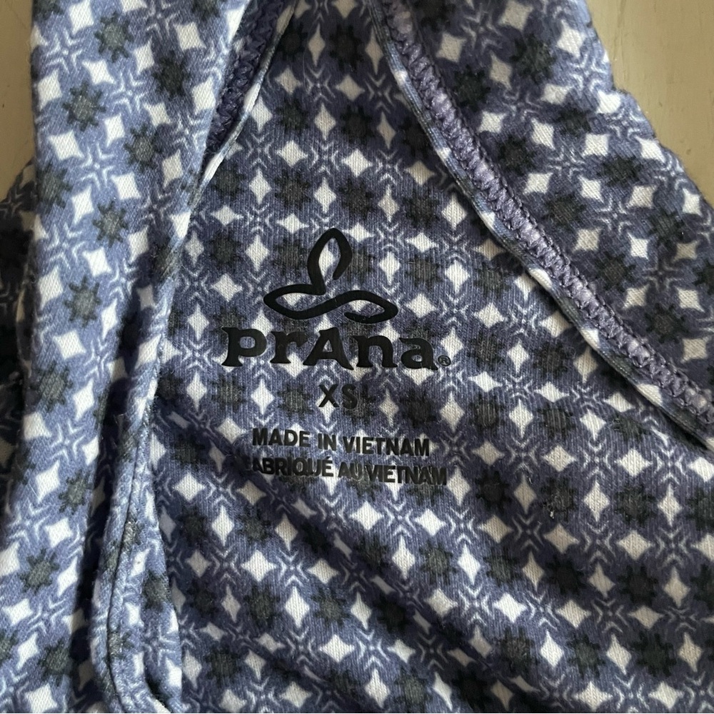 PrAna Blue Print Built in Bra Support Racer Back Casual Dress Size XS Athletic - Picture 5 of 6